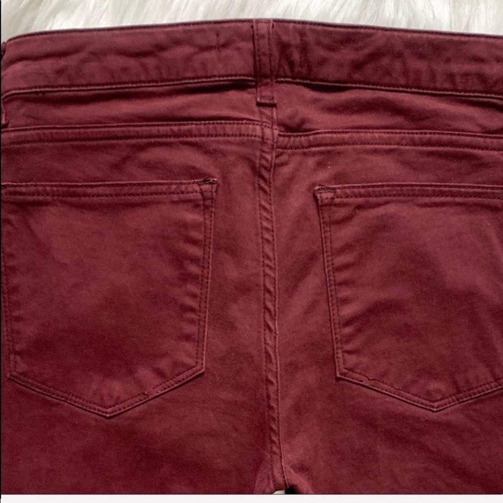 2/$20🌸 Zara Zipper Ankle Burgundy Skinny Jeans - Picture 4 of 8